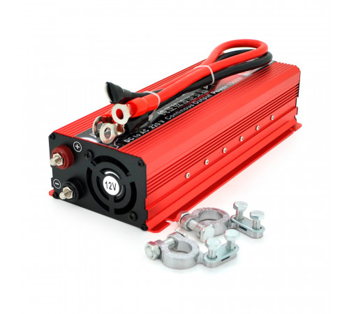 Інвертор напруги ST3000CP (DC:1500W), 12/220V з апроксимованою синусоїдою, 1 універсальна розетка, крокодили, BOX