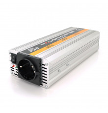 Інвертор напруги POWERMASTER-1000(600Вт), 12/220V, approximated, 1 універсальна розетка, клем + крокодили, Box