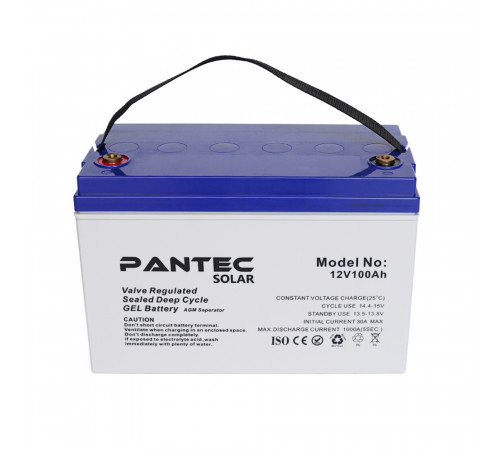 Акумуляторна батарея PANTEC 100-12 GEL 12V 100 Ah (330 x 173 x 218), 30.4 kg Grey Q1/48