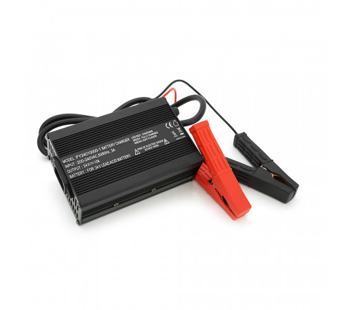 Зарядное устройство для аккумуляторов AGM 24V, 10A, крокодилы, 135x90x50mm