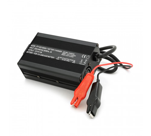 Зарядний пристрій для акумуляторів AGM 12V, 15A, + крокодили, 135x90x50mm