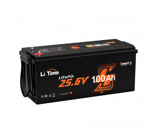 Акумуляторна батарея LiFePO4 Litime 24V 100Ah BT, 1200Wh, BMS 100A, 532*207*215мм