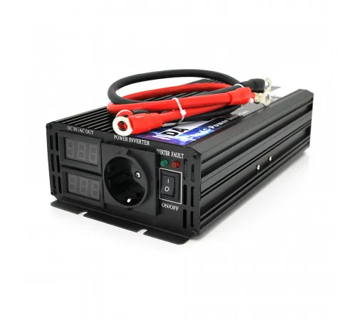 Інвертор напруги DA-3000Q (DC:1500W), 12/220V з апроксимованою синусоїдою, 1Shuko, клемні дроти, Q6