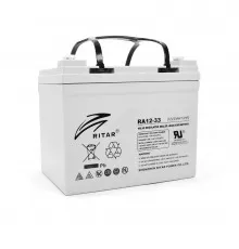 Акумуляторна батарея AGM RITAR RA12-33, Gray Case, 12V 33.0Ah ( 195 x 130 x155 (168) ) Q1