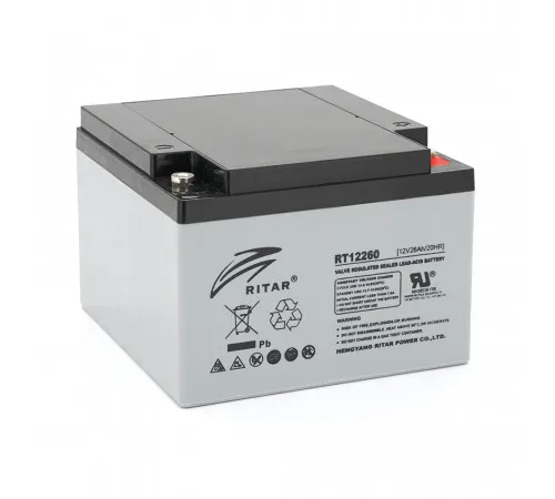 Акумуляторна батарея AGM RITAR RT12260, Gray Case, 12V 26.0Ah  (166 х 178 х125 ) Q1
