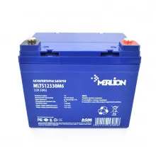 Аккумуляторная батарея MERLION  EURO AGM MLTS12330M6 12 V 33 Ah ( 195 x 130 x 155 (165) ) Blue Q1