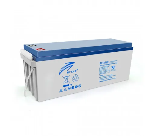 Акумуляторна батарея AGM RITAR DC12-200, Gray Case, 12V 200Ah (522 х 240 х 219 (224)) Q1/18