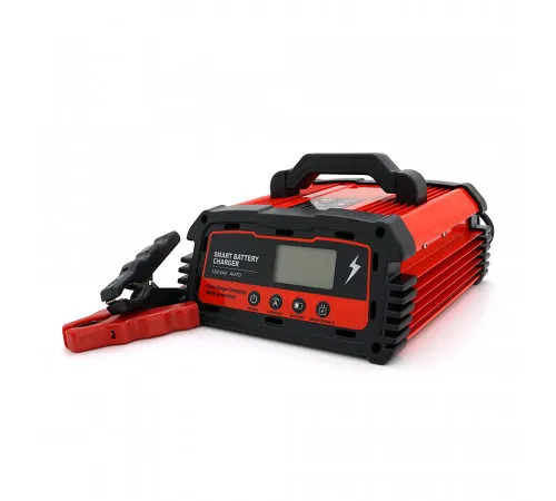 Автоматическое ЗУ для аккумулятора DEMUDA 12V/24V (WET, AGM, GEL), AC110/220V, DC14,8В/29,6В, Ток заряда 12V/25A, 24V/10A, LCD, крокодилы
