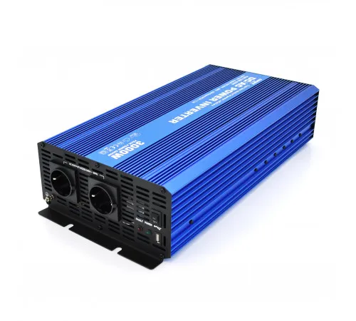 Инвертор напряжения Carspa-SINUS P3000-122 (3000Вт), 12/220V, 2xShuko, 1USB, клеммы, Box Q2