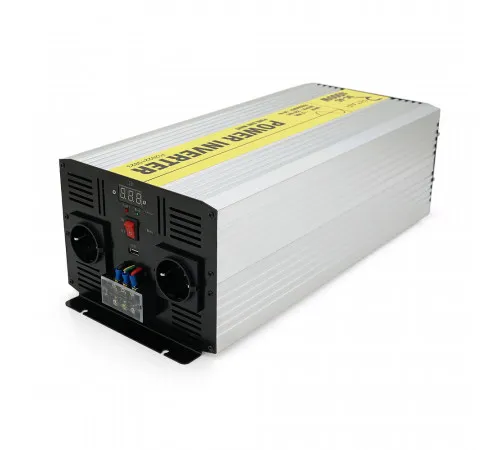 Інвертор напруги RITAR RSC-5000, 12V/220V, 5000W з правільною синусоїдою, 2xShuko, 1xUSB, клемні дроти, клемні колодки, BOX, Q2