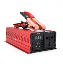 Инвертор напряжения ST1600CP (DC:800W), 12/220V с аппроксимированной синусоидой, 1 универсальная розетка, крокодилы, BOX