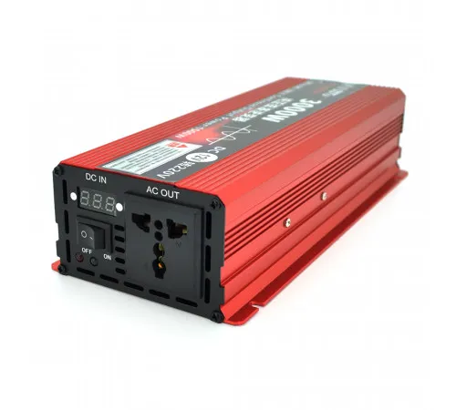 Инвертор напряжения ST3000CP (DC:1500W), 12/220V с аппроксимированной синусоидой, 1 универсальная розетка, крокодилы, BOX