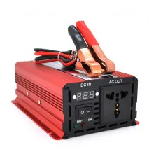 Инвертор напряжения ST600CP (DC:300W), 12/220V с апроксимированной синусоидой, 1 универсальная розетка, крокодилы, BOX